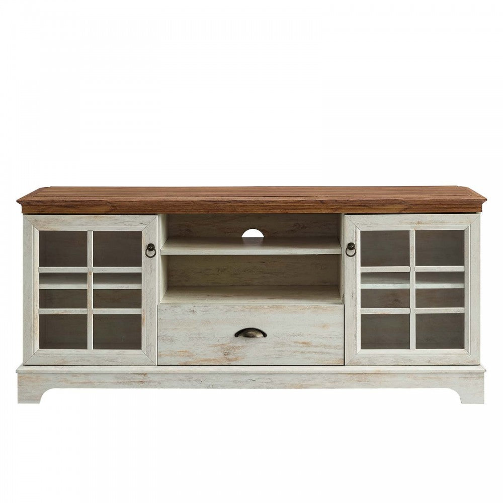 Pacific 59" TV Stand, Walnut White