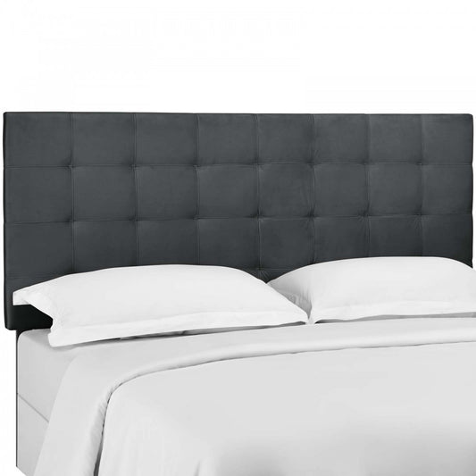 Paisley Tufted Twin Upholstered Performance Velvet Headboard, Gray