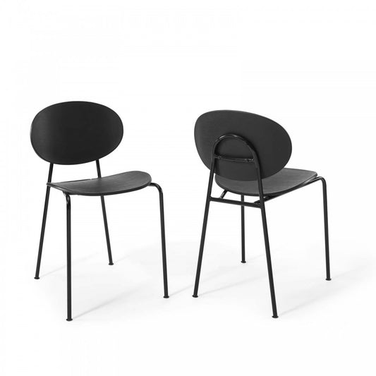 Palette Dining Side Chair Set of 2, Black