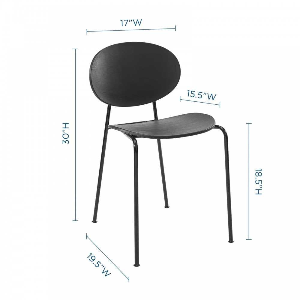 Palette Dining Side Chair Set of 2, Black