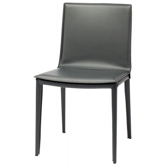 Palma Dark Gray Leather Dining Chair