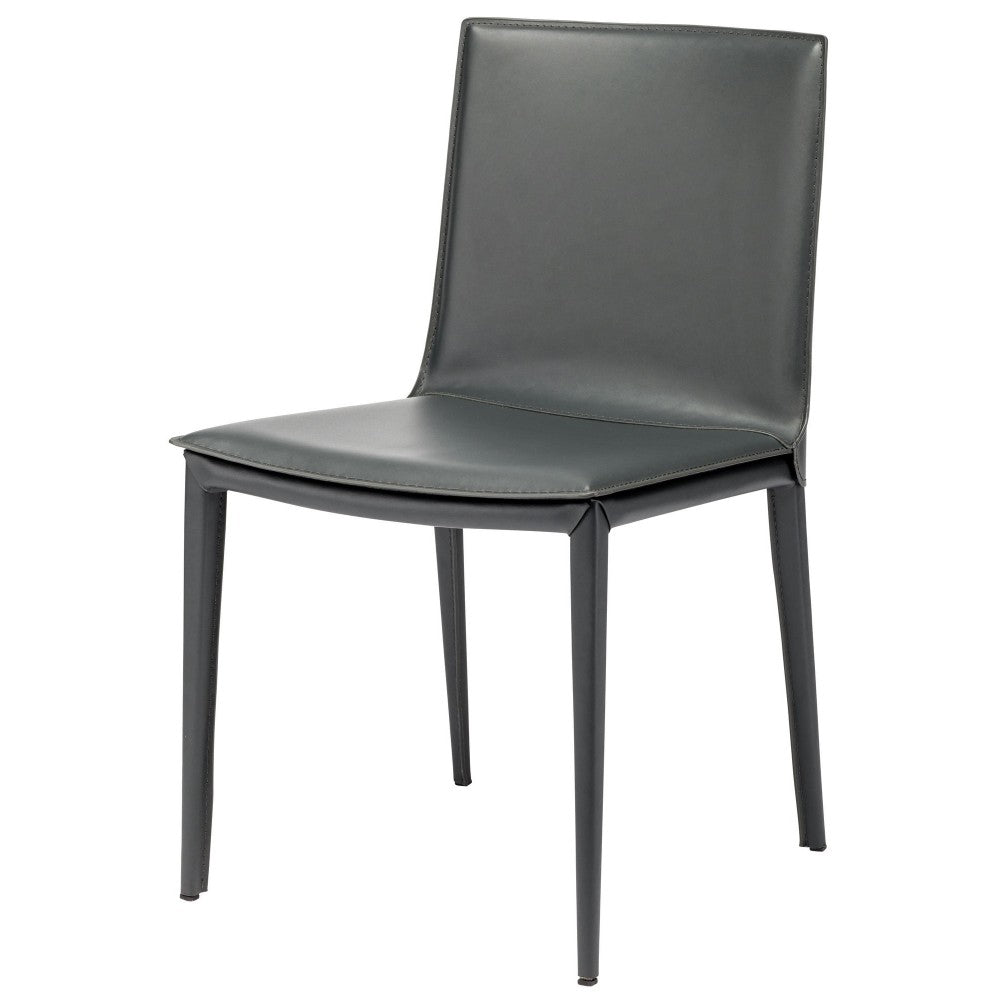 Palma Dark Gray Leather Dining Chair