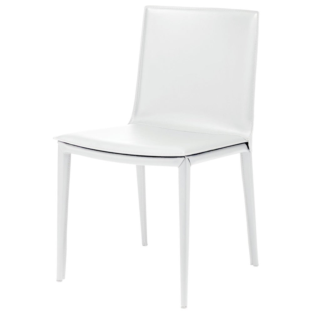 Palma White Leather Dining Chair