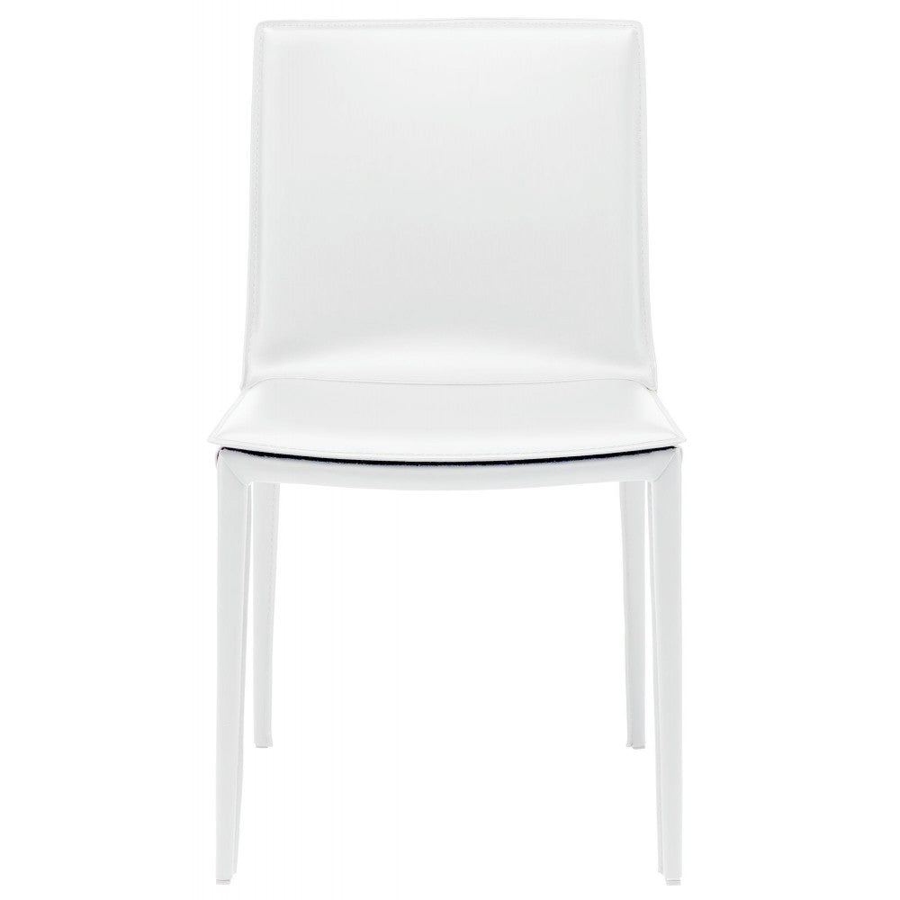 Palma White Leather Dining Chair