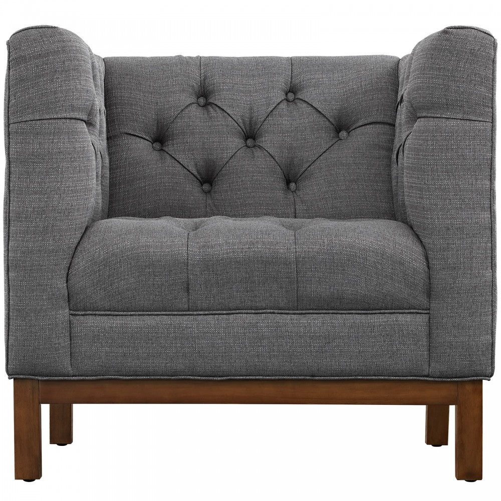 Panache Living Room Set Upholstered Fabric Set of 2, Gray