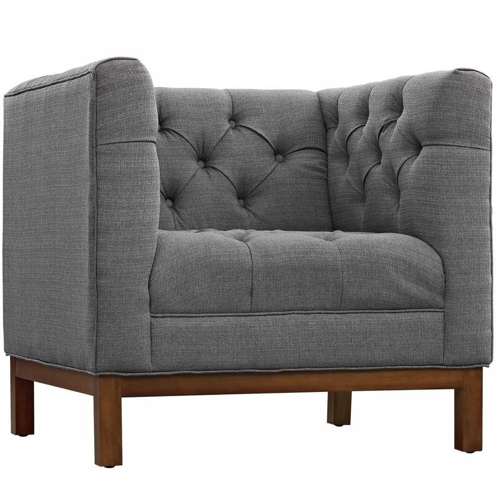 Panache Living Room Set Upholstered Fabric Set of 2, Gray