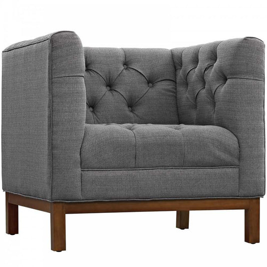 Panache Upholstered Fabric Armchair, Gray