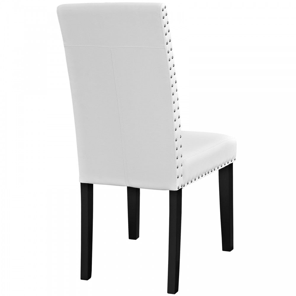 Parcel Dining Faux Leather Side Chair, White