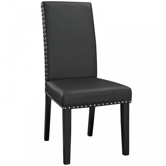 Parcel Dining Faux Leather Side Chair, Black