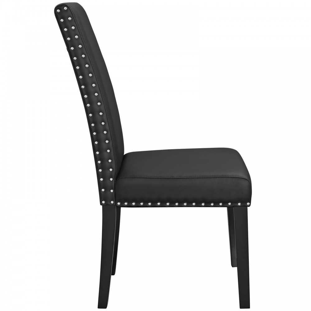 Parcel Dining Faux Leather Side Chair, Black
