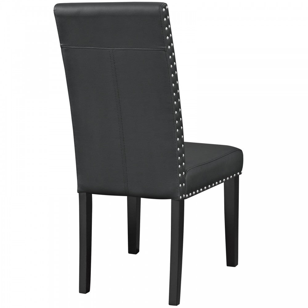 Parcel Dining Faux Leather Side Chair, Black