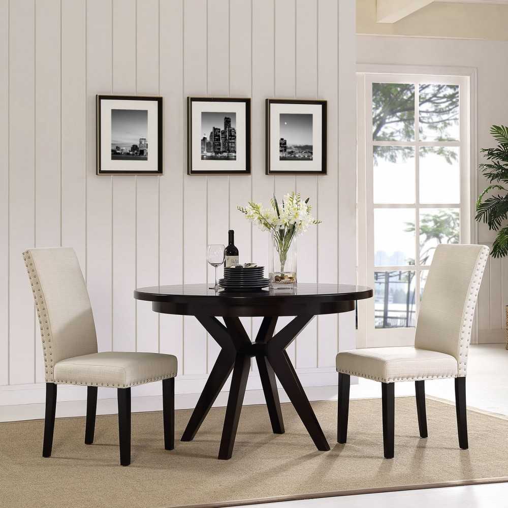 Parcel Dining Upholstered Fabric Side Chair, Beige