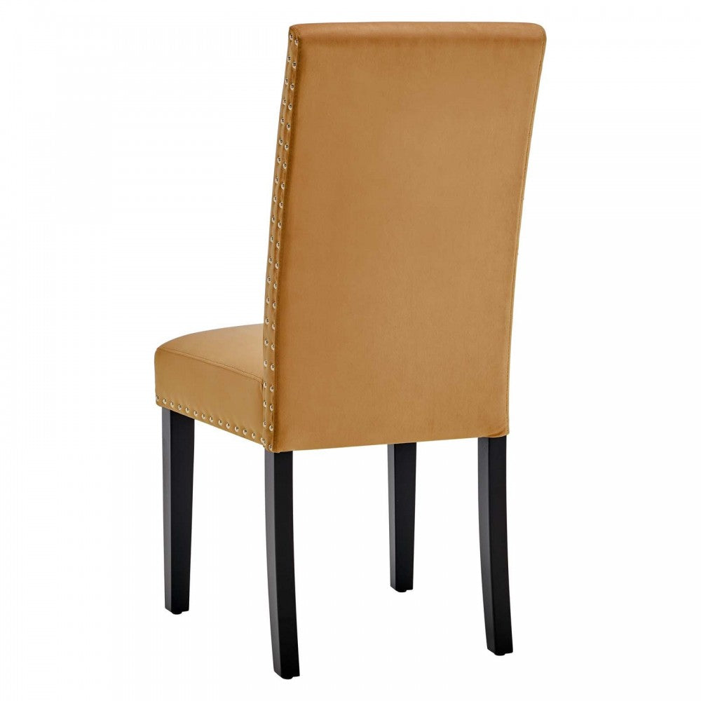 Parcel Performance Velvet Dining Side Chairs - Set of 2, Cognac