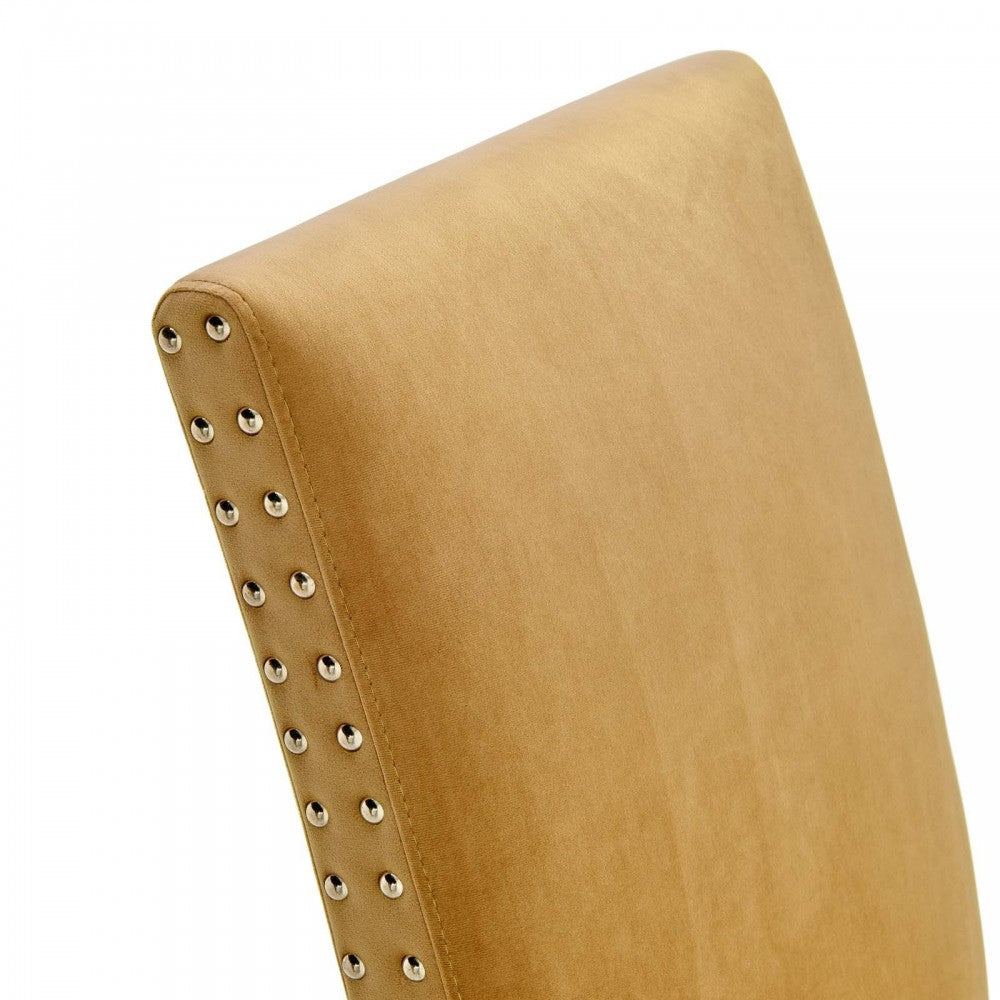 Parcel Performance Velvet Dining Side Chairs - Set of 2, Cognac