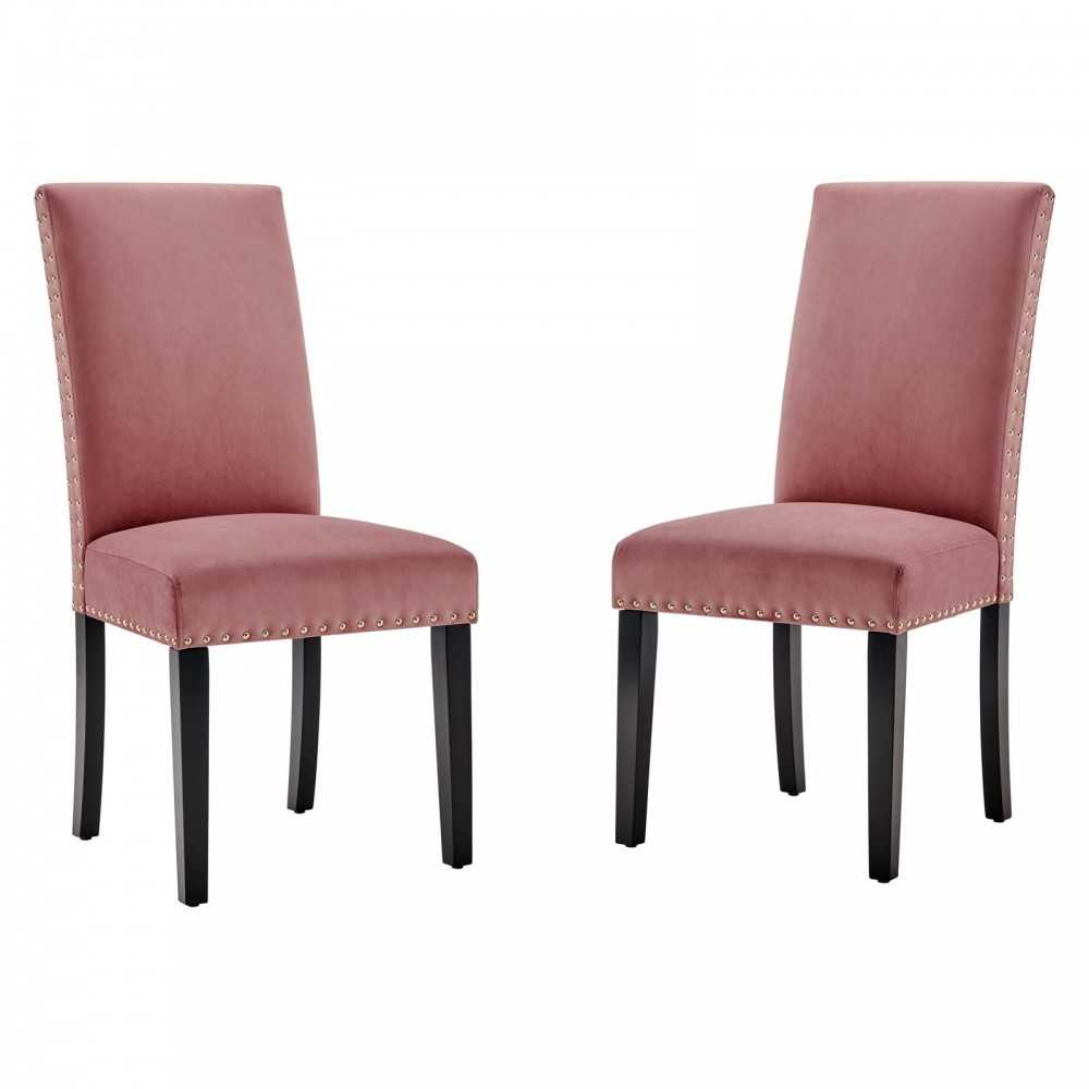 Parcel Performance Velvet Dining Side Chairs - Set of 2, Dusty Rose