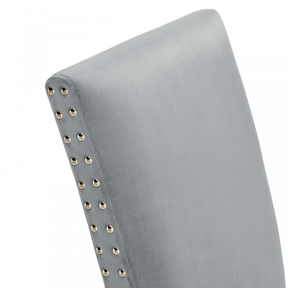 Parcel Performance Velvet Dining Side Chairs - Set of 2, Light Gray