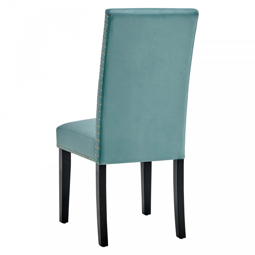 Parcel Performance Velvet Dining Side Chairs - Set of 2, Mint