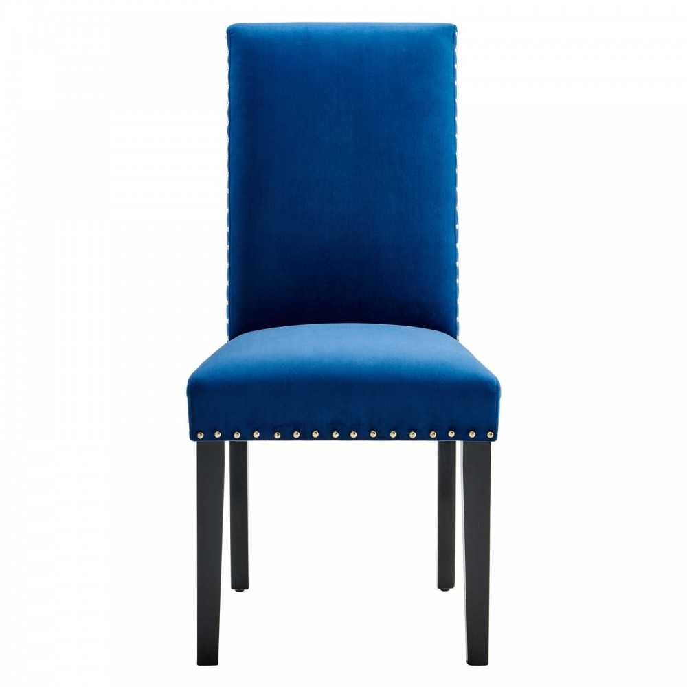 Parcel Performance Velvet Dining Side Chairs - Set of 2, Navy