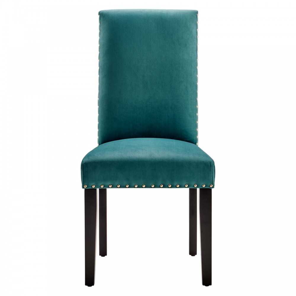 Parcel Performance Velvet Dining Side Chairs - Set of 2, Teal