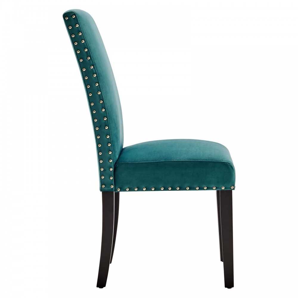 Parcel Performance Velvet Dining Side Chairs - Set of 2, Teal