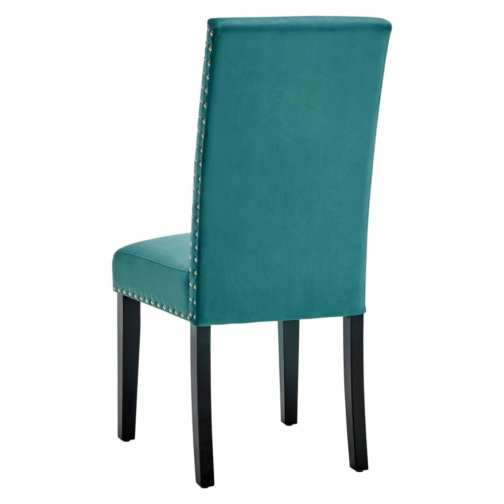 Parcel Performance Velvet Dining Side Chairs - Set of 2, Teal