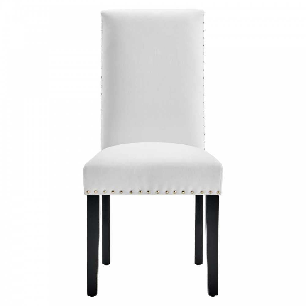 Parcel Performance Velvet Dining Side Chairs - Set of 2, White