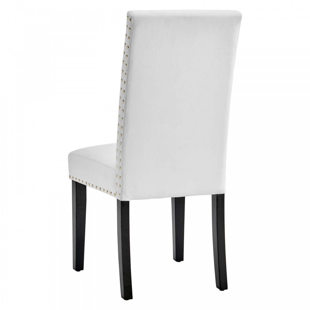 Parcel Performance Velvet Dining Side Chairs - Set of 2, White