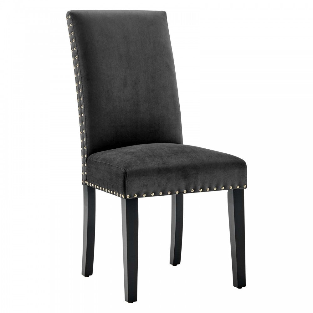 Parcel Performance Velvet Dining Side Chairs - Set of 2, Charcoal