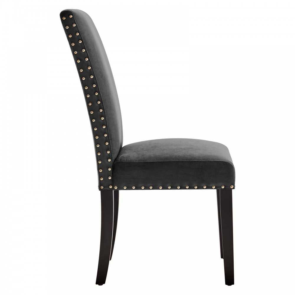 Parcel Performance Velvet Dining Side Chairs - Set of 2, Charcoal
