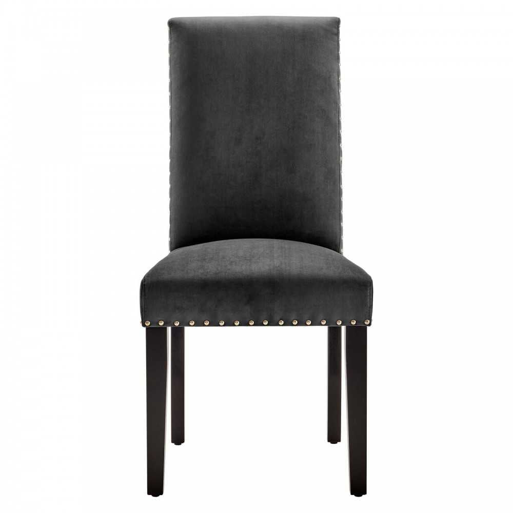 Parcel Performance Velvet Dining Side Chairs - Set of 2, Charcoal