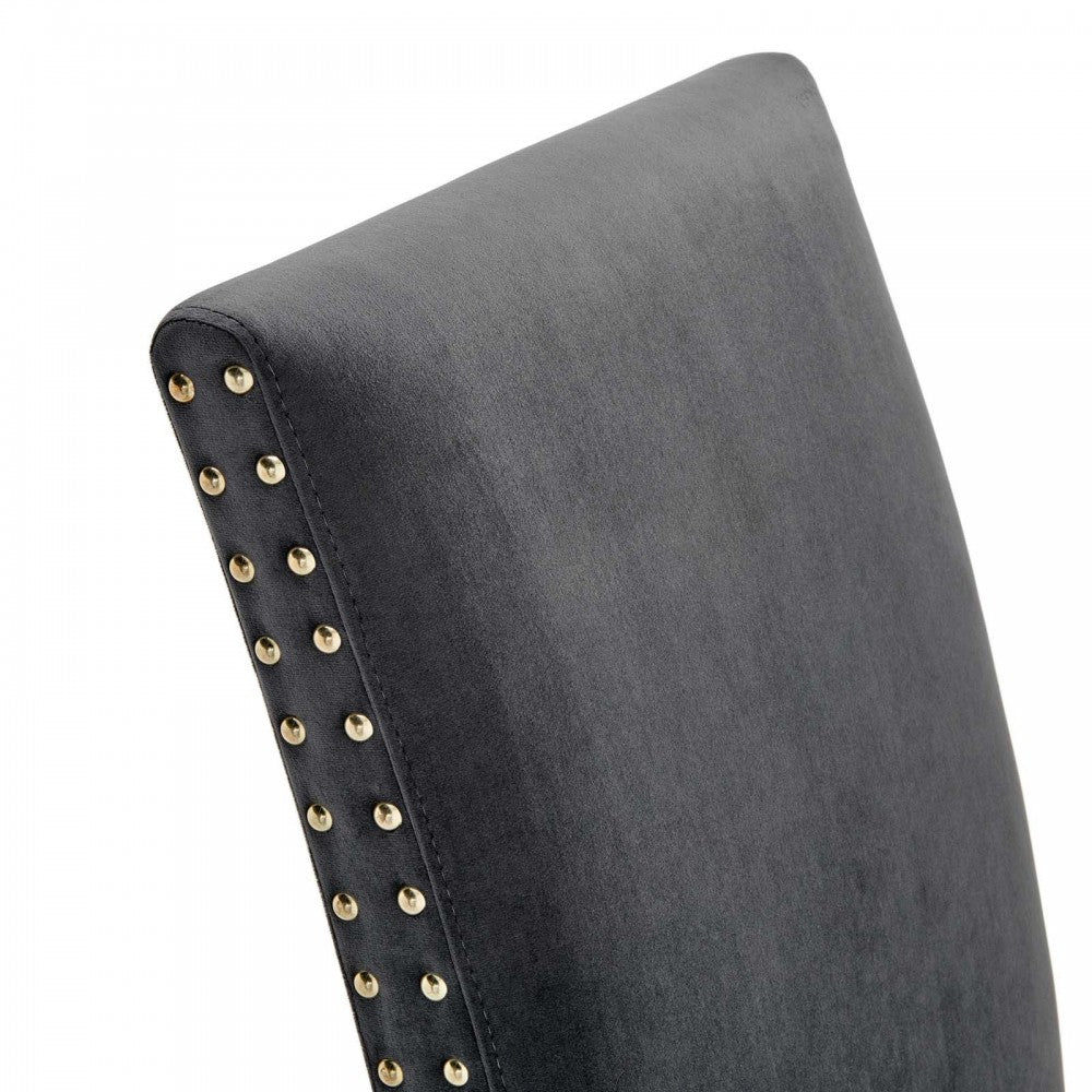 Parcel Performance Velvet Dining Side Chairs - Set of 2, Charcoal