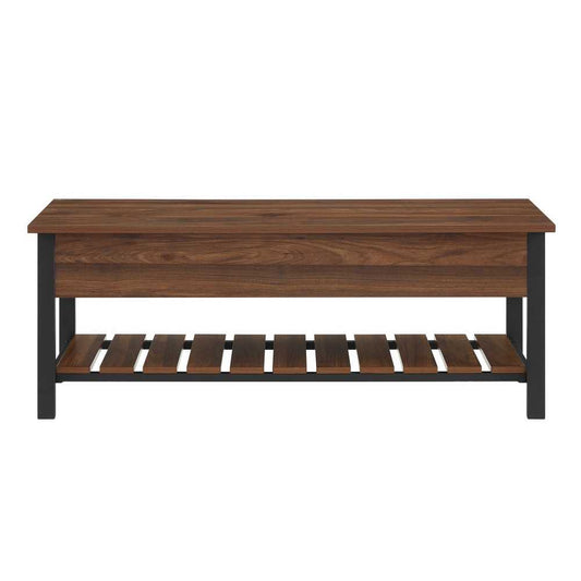 Park City 48" Modern Farmhouse Storage Bench - Dark Walnut