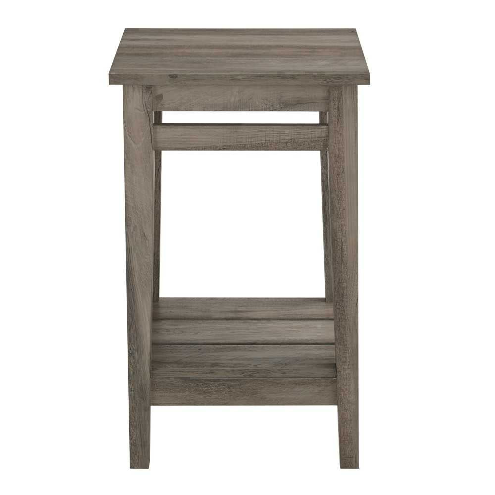 Parker 18" Farmhouse Trim Side Table - Gray Wash