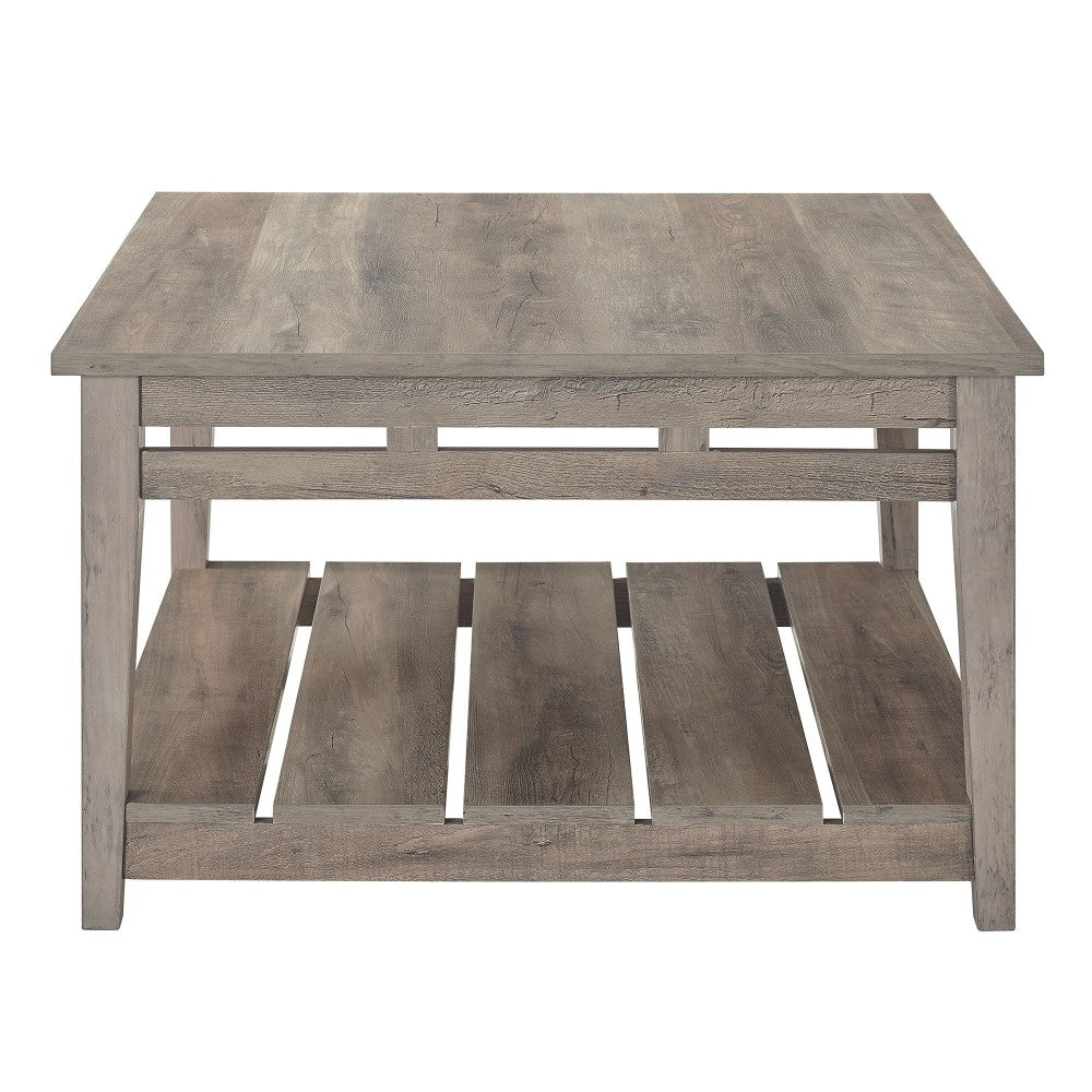 Parker 30" Farmhouse Square Coffee Table - Gray Wash