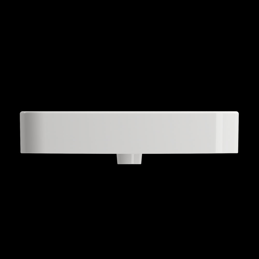 Parma Wall-Mounted Sink Fireclay 25.5 in. 3-Hole with Overflow in White
