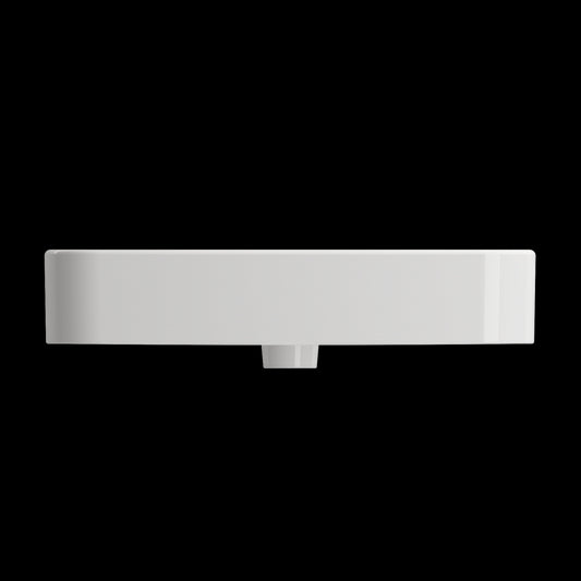 Parma Wall-Mounted Sink Fireclay 25.5 in. 3-Hole with Overflow in White