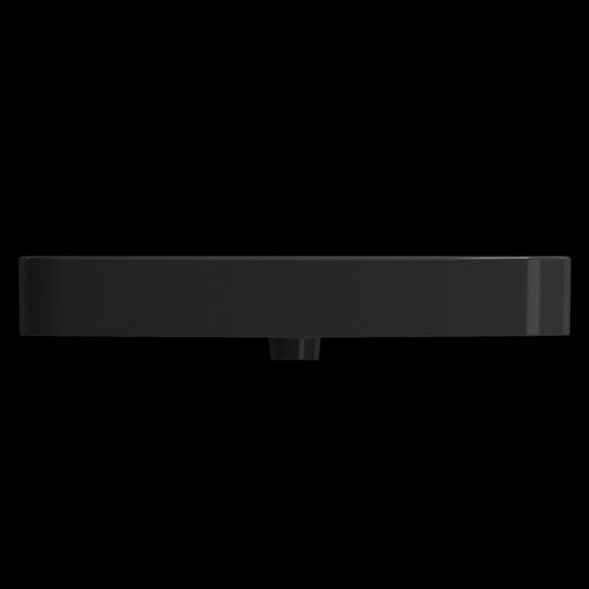 Parma Wall-Mounted Sink Fireclay 33.5 in. 1-Hole with Overflow in Matte Black