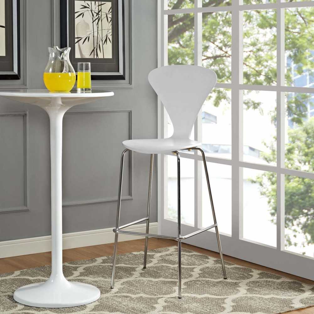 Passage Dining Bar Stool, White