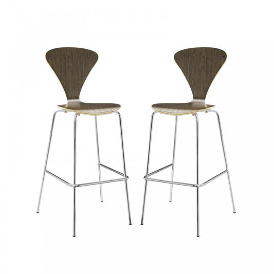 Passage Dining Bar Stool Set of 2, Walnut