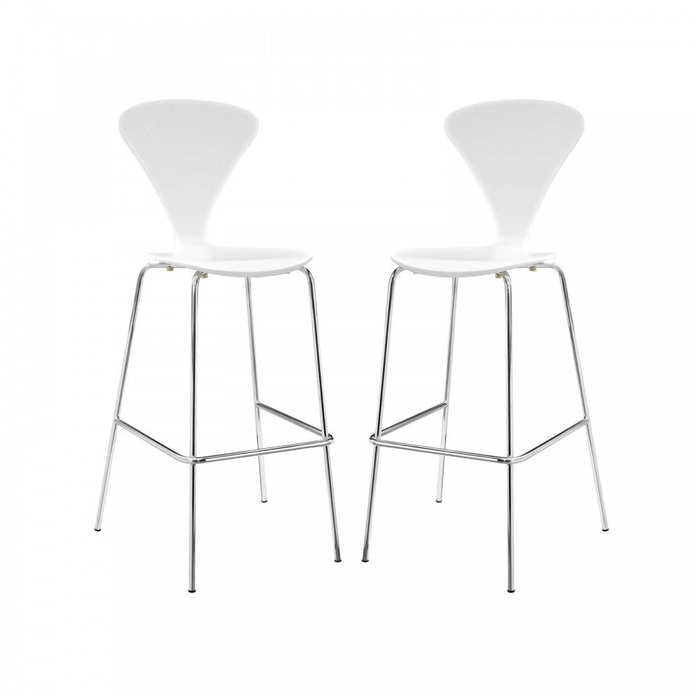 Passage Dining Bar Stool Set of 2, White