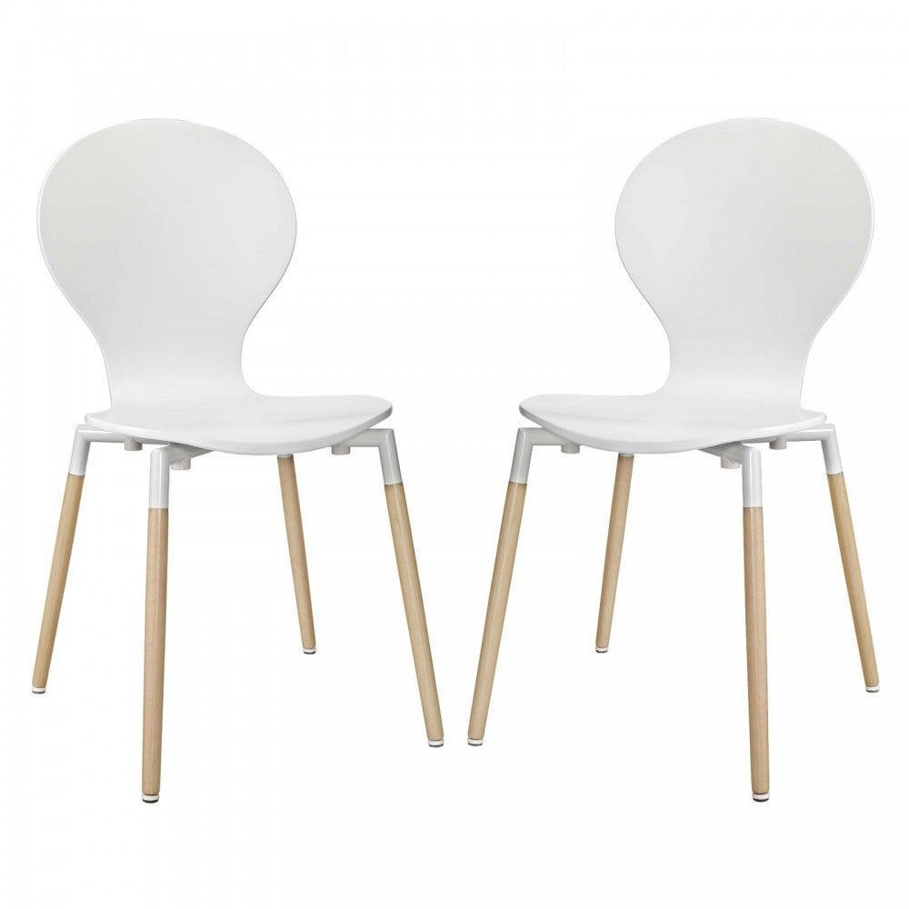 Path Dining Chair Set of 2, White