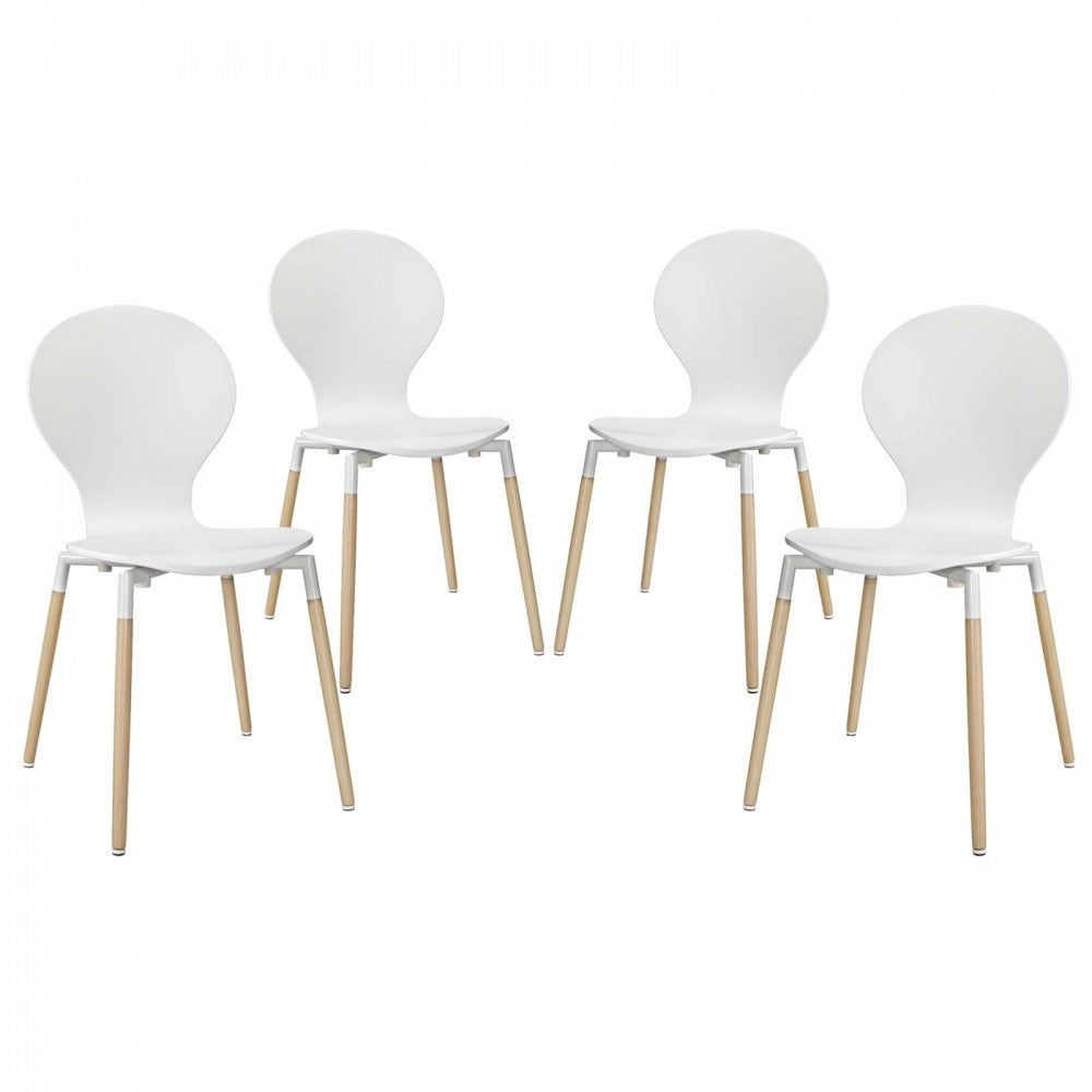 Path Dining Chair Set of 4, White