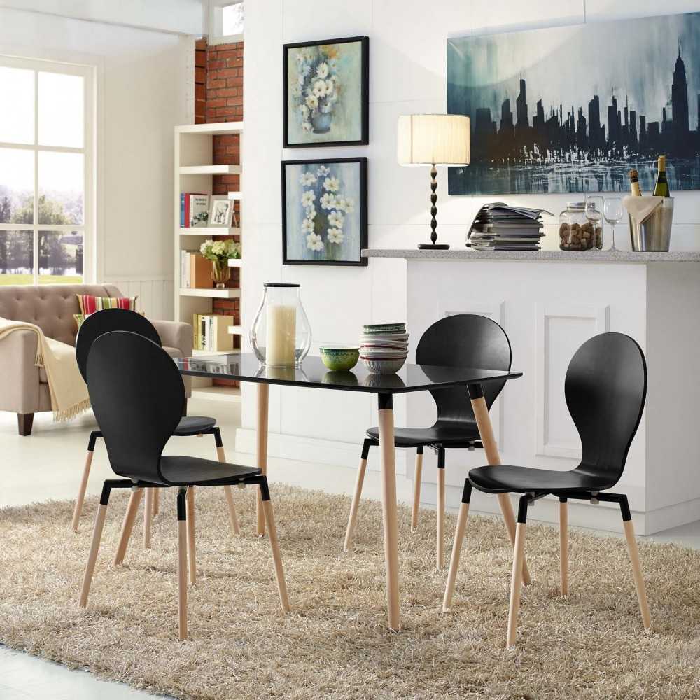 Path Dining Chair Set of 4, Black