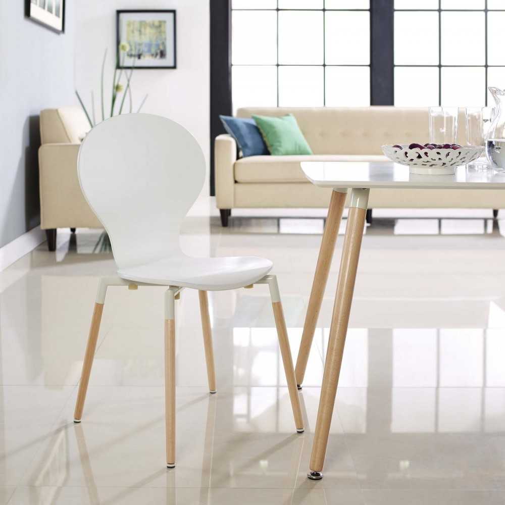 Path Dining Wood Side Chair, White
