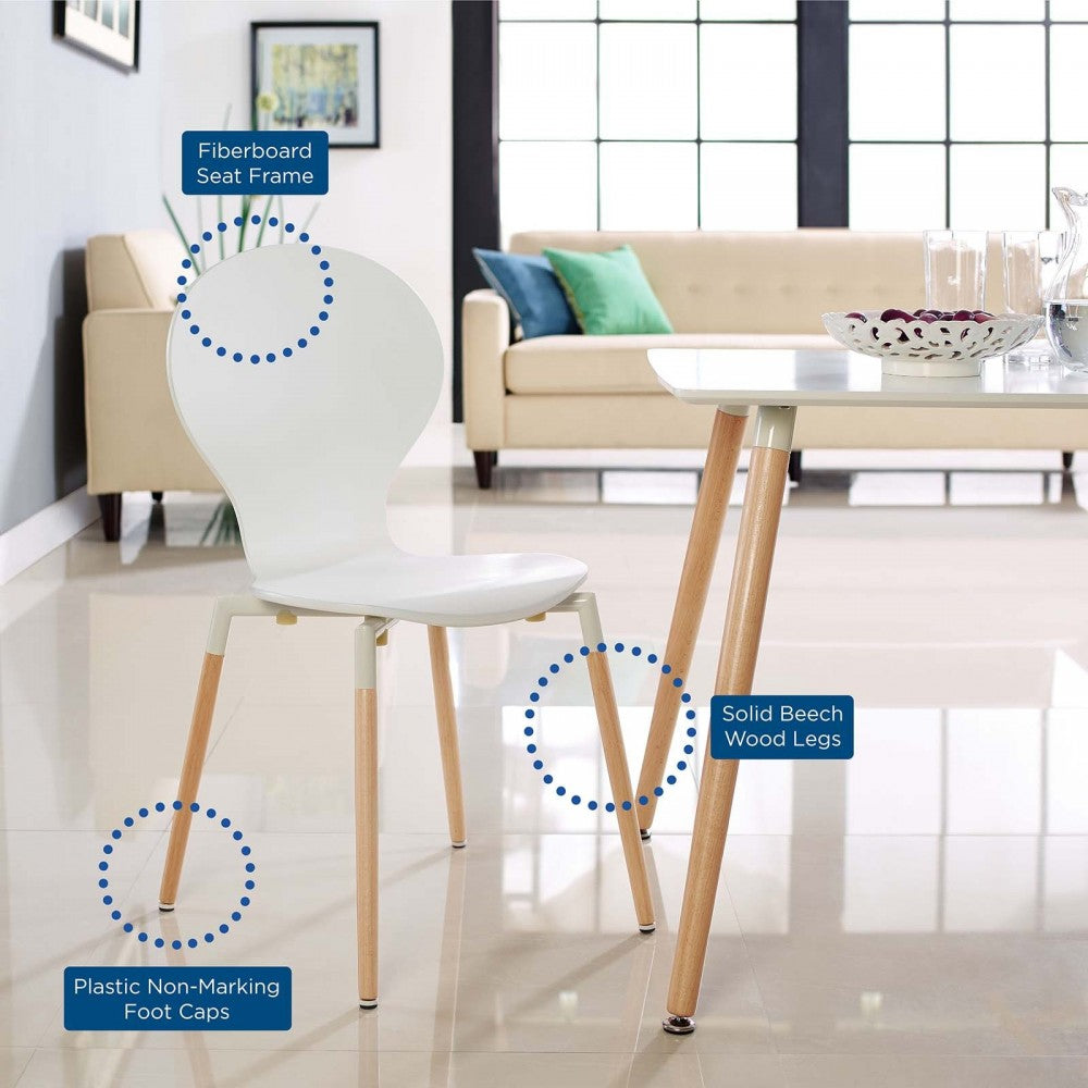 Path Dining Wood Side Chair, White
