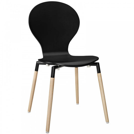 Path Dining Wood Side Chair, Black