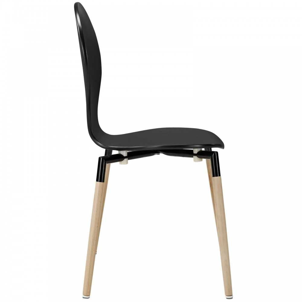 Path Dining Wood Side Chair, Black