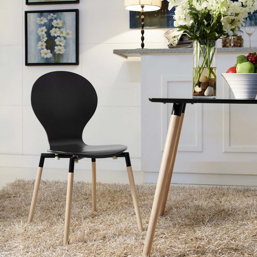 Path Dining Wood Side Chair, Black