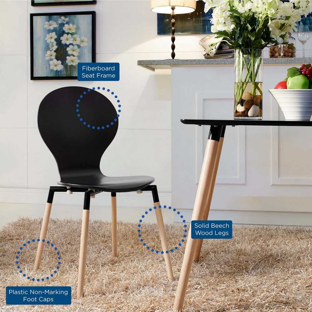 Path Dining Wood Side Chair, Black