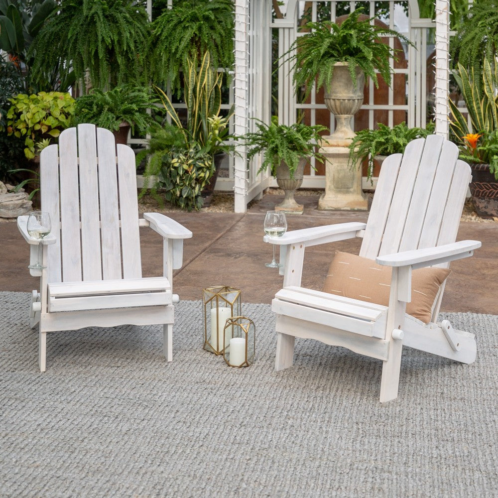 Patio Wood Adirondack Chair - White Wash